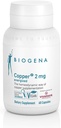 Biogena Copper 2 mg Energizado - em forma de citrato facilmente absorvido e bem tolerado - 60 Cápsulas