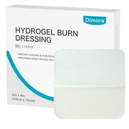 Dimora Hydrogel Burn Dressing 4" x 4" - Resfriamento instantâneo da queimadura e da ferida alívio da refrigeração para queimaduras menores e feridas, acalmando almofadas de queimadura da umidade para queimaduras de 1o-2o grau, cortes, abrasões(10 Conde)