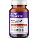 Novo capítulo Wholemega Fish Oil Supplement - 2000mg por serviço, clinicamente provado Wild Alaskan Salmon Oil com Omega-3 + Vitamina D3 + Astaxantina, 60 Softgels