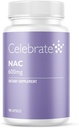 Celebre Vitaminas NAC (N-Acetil Cysteine) Suplemento, 600mg por cápsula, Sem glúten, Não-GMO, 90 Cápsulas