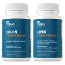 Dr. Tobias Colon 14 dias de limpeza e fígado 21 dias de limpeza suplementos, com fibra, ervas e probióticos, Solarplast, alcachofra, cardo de leite, Suporta Gut e saúde do fígado.