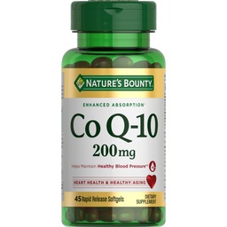 A recompensa da natureza CoQ10, saúde do coração e envelhecimento saudável, Suplemento dietético, 200mg, 45 Moldes de liberação rápida