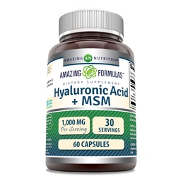 Fórmulas surpreendentes Ácido hialurônico e suplemento HSH       , 1000 Mg por serviço , cápsulas , não-GMO , sem glúten , , Made in USA (1 Pack, 60 Count)