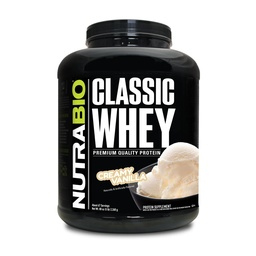 NutraBio clássico Whey Protein Powder- 25G de proteína por Scoop - perfil de aminoácidos de espectro completo - sem enchimentos, cores artificiais, conservantes - baixo índice glicêmico - baunilha cremosa, 5 libras