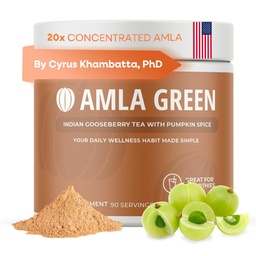 Amla Powder Superfood Supplement with Pumpkin Spice, 20x Ultra Concentrated Amla, Made with Cinnamon, Ginger, Nutmeg, Craves, Allspice, Cardamomom, Groselhas indianas, Pumpkin Spice, 90 Servings