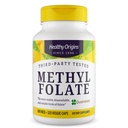 Origem saudável Folato de metilo 800 mcg (Quatrefolic, Não-GMO, Folato biodisponível, Sem glúten, Suporte a neurotransmissores), 120 tampas de legumes