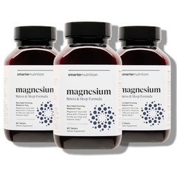 Complexo de Magnésio Nutricional Mais Inteligente - Glicinato de Magnésio Quelado + Citrato, Malato para Sono, Relaxamento, Músculo e Nervos + Clinicamente comprovada L-Teanina, Não-GMO-180 Tablet[90-Dia de Abastecimento]