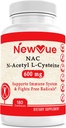 N-Acetil L- Cisteína (NAC) 600mg, 180 Cápsulas - Não- GMO, Sem Glúten