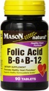 Ácido Fólico Natural Mason, B-6 & B-12 comprimidos 90 ea (Pacote de 2)