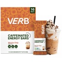 Verb Caffeinated Energy Bares Mocha Chip (26g, Pacote de 16) 110-Calorie Delicious Low Sugar Energy Bar - Vegan Gluten Free On-the Go Snack com 80mg Green Tea Caffeine, Apenas ingredientes de alimentação real