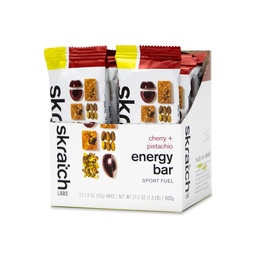 Skratch Labs Energy Bar □ Cherry + Pistachio (12 Pack) □ Plant Based Saudável Lanche □ Baixo Açúcar - 5g Proteína □ Não-GMO, Glúten Livre, Soy Livre, Vegan, Kosher