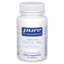Enzimas Digestivas Puras Enzimas Digestivas Ultra - Enzimas Digestivas Vegetarianas Suplemento para Suportar Proteína, Carb, Fibra e Digestão Láctea* - 90 Cápsulas