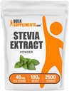 BulkSuplements.com Stevia Extract Powder - Stevia Sweetener - Zero Adoçante Calórico, sem glúten, 40mg por serviço, 100g (3,5 oz) (Pack of 1)