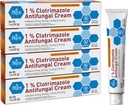 MED PRIDE Clotrimazol Antifungal Creme 1 por cento trata pé de Atleta Jock Comichão Ringworm Alivia Itching tratamento de pele queimado para Baby 4 Pack