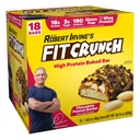 FITCRUNCH Snack Tamanho Protein Bares, 6-Layer Baked Bar, 3g de açúcar & núcleo de bolo macio (18 barras, manteiga de amendoim)