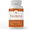 Ingredientes originais puros Taurine, (100 cápsulas) 100% puro, sem aditivos ou enchimentos, laboratório verificado