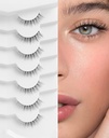 Cílios naturais Cílios naturais Cílios curtos Look natural Cílios falsos Cílios de olhos Wispy Cílios 10 milímetros pequenos Cílios falsos K50