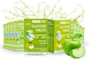 Derretimentos de Glicose SOS feitos com Dextrose Pó de Puré de Fruta Natural Açúcar, Tabs de Glicose, Suplemento Desportivo, Comprimidos de ação rápida com 10 individuais 15g Servings of Green Apple