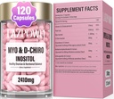 Inositol Supplement – Myo-Inositol & D-Chiro Inositol com Chasteberry, Berberine & Ashwagandha – Ideal 40:1 Mistura com Folato & Vitamina D – Vegan Women’s Wellness Formula – 120 Cápsulas