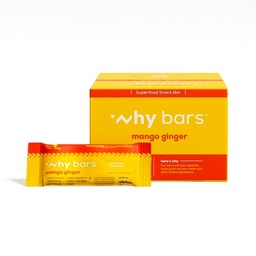 Por que barras, barras de proteína, Mango Ginger, 2.04 Onça Bares (Pack of 12 Protein Bars) - Superalimento da barra de proteína, Sem glúten, Não OGM, Orgânico, Vegan, Ingredientes simples