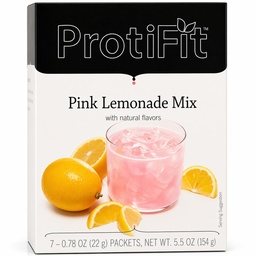 ProtiFit - Alta proteína Fruit Flavored Powder Drink Mix, 15g Protein, Low Calorie, Sugar Free, Ideal Protein Compatível, 7 Servings Per Box (Limonada rosa)