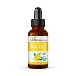 Herbal Goodness Mullein Leaf Extract - Mullein Drop para Detox Pulmões, Expectante de Ervas e Antioxidantes Propriedades para Saúde Respiratória e Digestiva - Mullein Tintura 1oz
