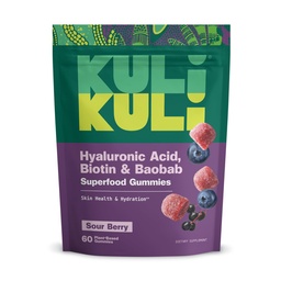Kuli Kuli Super Gummies - Suplementos de pele com Baobab, Elderberry e Biotin - Ajuda a apoiar a saúde da pele - 60 Não-GMO, Gummies sem glúten