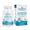 Nórdico Naturals Ultimate Omega-D3, sabor limão - 60 Gels macios - 1280 mg Omega-3 + 1000 UI Vitamina D3 - EPA & DHA - Promove Cérebro, Coração, & Saúde Imune - 30 Servimentos