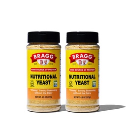 Bragg Premium Temperamento de Levedura Nutricional - Vegan, Sem glúten – Boa Fonte de Proteínas e Vitaminas – Nutritivo Saboroso Parmesão Queijo Substituto (original, 4,5 Onça (Pacote de 2))