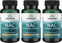 Swanson NAC N-Acetil Cysteine - Antioxidante Antienvelhecimento Suporte Respiratório Fígado - Suplemento Aminoácido 1000 mg 60 Cápsulas (3 Embalagem)