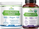 Zazzee Myo-Inositol Pó e USDA Cápsulas Vitex Orgânicas, Vegan, All-Natural e Não-GMO