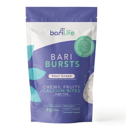 Citrato de cálcio Mastigações de cálcio bariátricas com 1000 UI Vitamina D3 - Ideal para Pacientes Bariátricos - BariBurst by Bari Life (Uva de Chá)