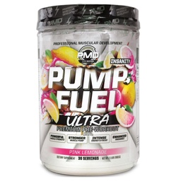 PMD Sports Pump Fuel Ultra Insanity - Bomba de pó e músculo pré-treino Premium, maior foco, resistência e recuperação, Creatina Premium, Arginina e Beta Alanine - Limonada Rosa (30 Servões)