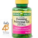 Spring Valley Evening Primrose Oil Women's Health Suplemento dietético Softgels, 1000 mg, 75 Count, Softgels, Evening Primrose Oil Cápsulas 1000mg Pacote com 45 Diabetes descodificado de LualL