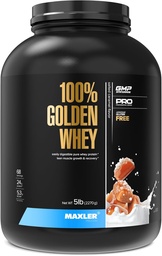 Maxler 100% Golden Whey Protein - 24g de proteína por serviço - Premium Whey Protein Powder para o treino pré-pós - rápido absorção de Whey concentrado, isolato e hidrolisado mistura - salgado caramel 5 lb
