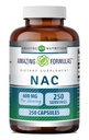 Fórmulas surpreendentes NAC (N-Acetil-L-Cysteine) Suplemento de 600 Mg por serviço de 250 cápsulas