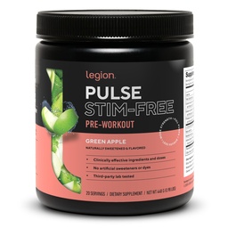 LEGION Pulse Pre Treino Suplemento - Todos os óxidos nátricos naturais Pré-treino beber para aumentar a energia, Creatina livre, naturalmente adoçado, Beta Alanine, Citrulina, Alpha GPC (maçã verde livre de cafeína)