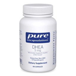 Encapsulamentos puros DHEA 5 mg - Suporte imunológico e equilíbrio de hormônios* - DHEA micronizado - Gluten Free & Vegan - 60 Cápsulas