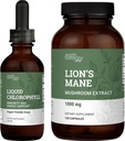 Mane & Chlorophyll do Leão Harmony Terra - 120 Cápsulas & 2 Fl Oz