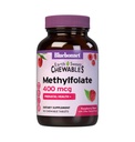 Bluebonnet TerraSweet Metilfolato 400 mcg Cellular Active Coenzyme 5-MTHF L Suplemento de folato de metilo - Suporte Pré-natal & Energia* - Não-GMO, Vegan, Gluten-Free - Framboesa - 90 Tablets mastigáveis