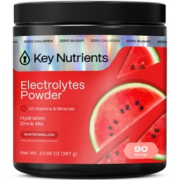 KEY NUTRIENTS Multivitamin Electrolytes Powder No Sugar for Recovery - Refrescante Melancia Electrolyte Powder - Hydration Powder - Sem calorias, Gluten Free Electrolytes Powder - 90 Servings