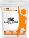 BulkSuplements.com NAC Powder - N-Acetil Cysteine 600mg, NAC Supplement - Suporte antioxidante, sem glúten - 600mg por serviço, 833 Servings, 500g 1,1 lbs (Pack of 1)