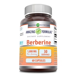 Fórmulas surpreendentes Berberine 1000mg Por Servindo 60 cápsulas Suplemento