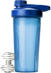 Sr. Pen- Shaker Garrafas para Misturas de Proteínas com Twist Cap, 28 onças, Blue Protein Shaker Garrafa com Wire Whisk Ball