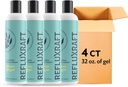 Terapia de Reflux Ácido, Alginato Orgânico, Gerd rápida e longa duração, LPR e suporte de sintomas de digestão, Açúcar Zero, Sem glúten, Baixo sódio, Ginger limão, 47 Gel Servings por 8 OZ garrafa, 4 Pack
