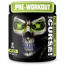 JNX SPORTS A Maldição! Pó de pré-treino para homens e mulheres, cafeína, beta-alanina, creatina, L-citrulina, 50 Servings, doce sabor melão – aumentar a energia, força e foco