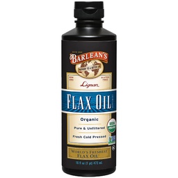 Lignan orgânico de Barlean Omega 3 linhaça suplemento líquido de óleo para homens e mulheres, frio imprensa sementes de linho, 7230mg ácido gordo ALA, Vegan e glúten livre, 16 oz