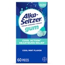 Alka-Seltzer legal ação alívio de azia chiclete, pastilha antiácido de força extra, indigestão ácida e alívio estomacal incomodado, Sem sabor calky, sabor menta fresca, 60 contagem