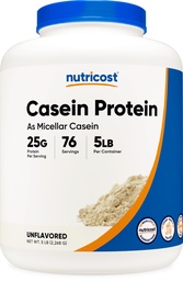 Nutricost Casein Protein Powder 5lb - Micellar Casein, Non-GMO, Gluten Free (Desflavored)